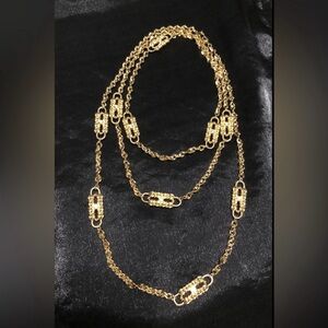 Vintage JBK (Jacqueline Bouvier Kennedy) signed Paper Clip convertible necklace